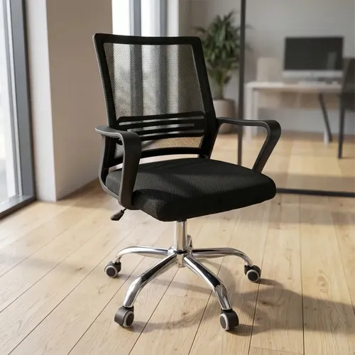 Cadeira De Escritorio Ergonomica Giratoria Office Secretaria Apoio Lombar Reforcado Estofado Mesh Altura Regulavel