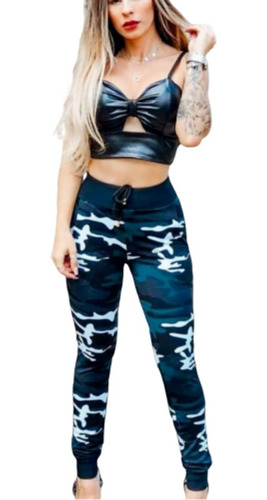 Imagem 1 de 3 de Calça Feminina Camuflada Exercito Militar Anita Clipe 2019