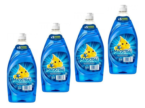 Detergente Multiuso Marina Magistral 750ml Pack X4