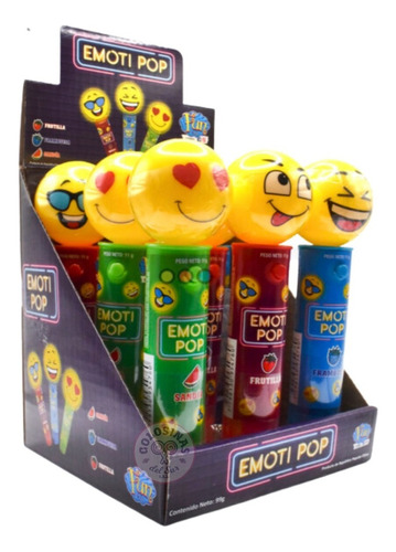 Chupetines Emoti Pop Fun Candy Pack X9 + Exhibidor