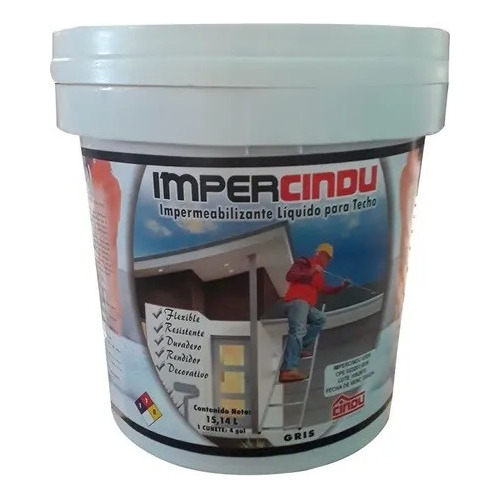 Manto Liquido Pintura Elastomerica Rojo Cuñete 4gal Cindu