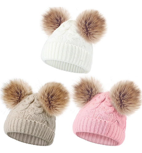 Gorro De Invierno Para Niños Pequeños, De 3 Piezas, Cálido P