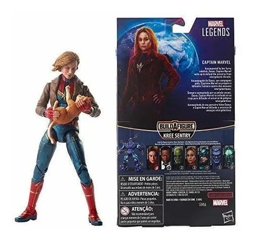 Figura De Acción Capitana Marvel Con Goose Marvel Legends