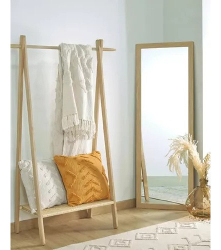 Espejo Cuerpo Entero Marco Madera Nordico Escandinavo Rustic Natural Vertical