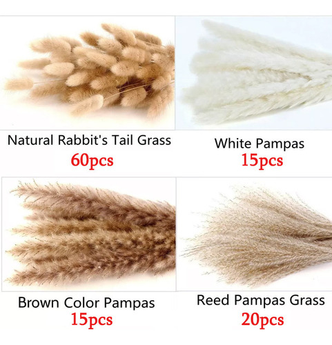 110 Piezas De Hierba De Pampa Seca, Decoración De Hierba