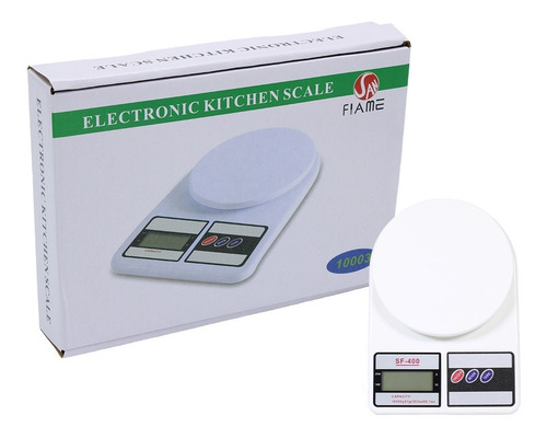 Báscula de cocina digital SQ Cozinha SF-400 pesa hasta 10kg blanca
