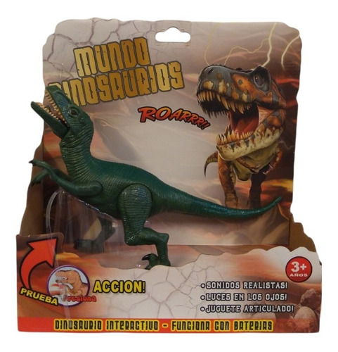 Juguete Dinosaurio Articulado Con Luz Y Sonido
