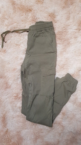 Joggers Elasticados Verde Militar Talla S