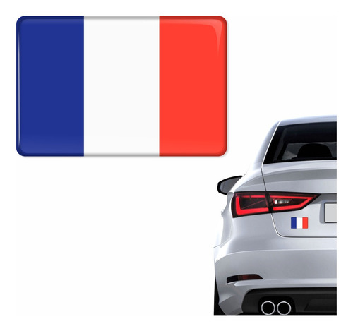 Emblema Adesivo Bandeira Da França Resinado Bd4