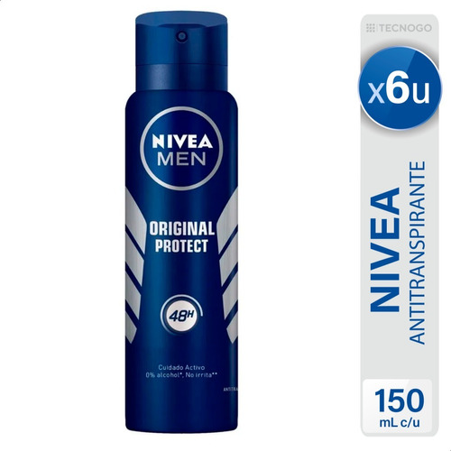 Desodorante Nivea Original Protect Spray Hombre Aerosol X6