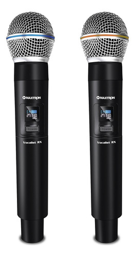 Micrófono Maxtron Vocalist Rx Mx7238rx Wireless (pack X2)