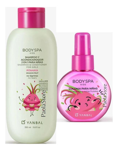 Body Spa Kids Shampoo + Colonia Pitahaya Niñas Kit Yanbàl