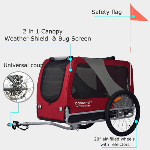 Remolque Para Bicicleta Y Carriola Para Mascotas Xl