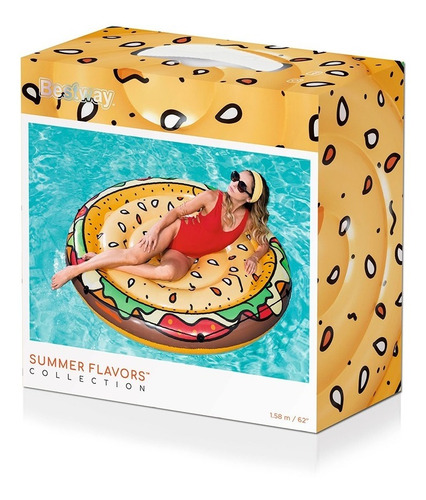 Imagen 5 de 7 de Burguer Inflable Colchoneta Bestway 43250 Flotador Pileta Pc