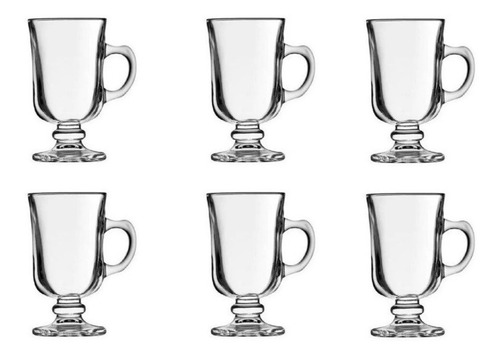 Imagem 1 de 1 de Kit 6 Canecas Taça Xícara 142 Ml Vidro Crisa