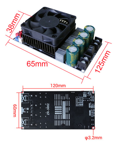 Placa Amplificadora Tpa3255 600w Canal De Som Duplo Único De