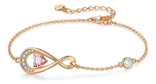 Etevon Pulsera De Piedra Natal Infinita Para Mujeres Y Niñas