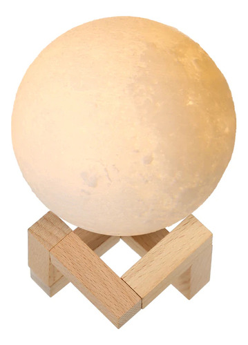 Luz Lunar De Impresión 3d Recargable Por Usb Pla De 10 Cm De