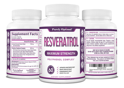 Suplemento De Resveratrol Puramente Ideal De 1500 Mg Com Ant