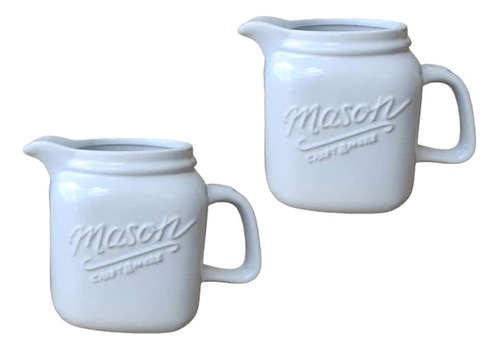 Set 2 Jarras Salsera / Cremera Cerámica 350ml  Mason