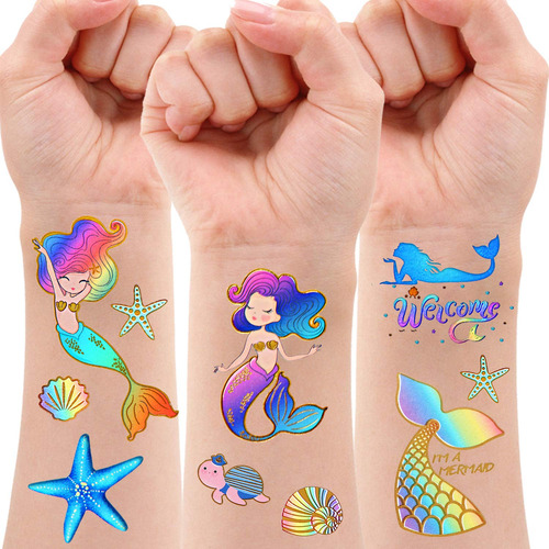 Suministros De Fiesta De Sirena Para Tatuajes Temporales Pa.