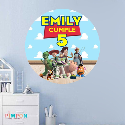 Banner Imprimible Circular 1,20 Mts - Toy Story Mod. 01