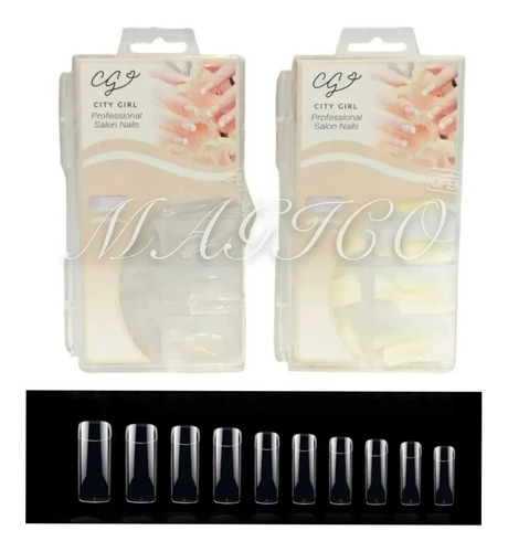 100 Tips Uñas Esculpidas Gelificadas Acrilicas Clear Natural