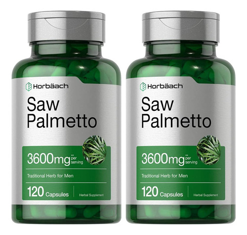 Suplemento En Sabal Palmito Horbach  Premium Saw Palmetto Sabal Palmito Salvaje Sabor Natural En Frasco 120 Un Pack X 2 U