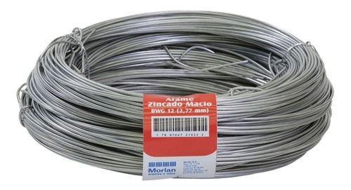 Arame Liso Galvanizado N12 Morlan C/ 10 Rolos De 1kg