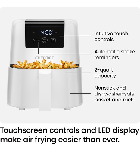 Air Fryer Chefman, Digital, Compacta, 2 Litros, Que Ahorra E