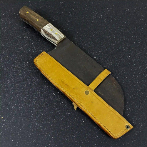 Cuchillo Chef Serbian Artesanal Rauka Acero Damasco 34cm Marrón Claro