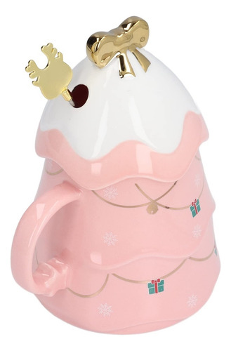 Taza De Cerámica En Forma De Árbol De Navidad Con Tapa