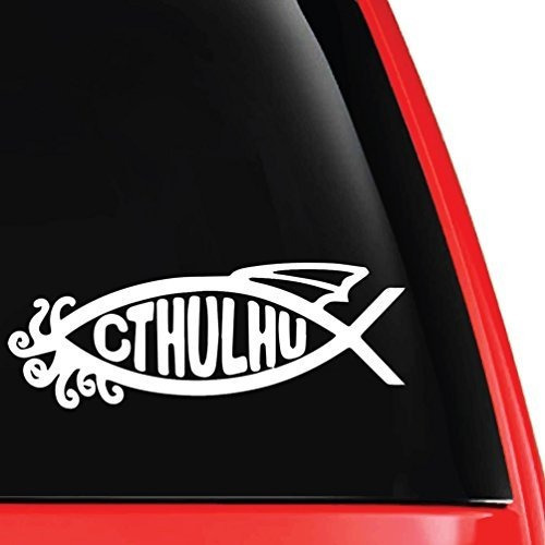 Cthulhu Peces Ateismo Vinilo Calcomania Coche Portatil Calco