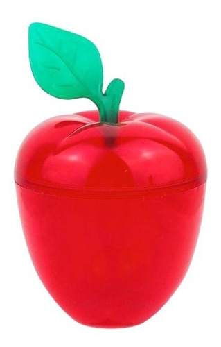 Manzana Dulcero Plastico Cristal Contenedor 15cm 12pz Rojo