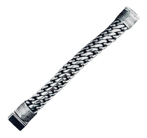 Pulsera Gruesa Hombre Modelo Bali Plata 925 20cm Pesada 