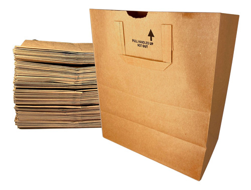 Bolsa Papel S Asa 4.7 X 2.8 5.5 In Kraft Marron Resistente