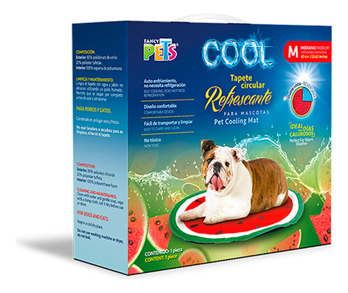 Tapete Refrescante Circular Med Sandia Cool Perro Mascotas