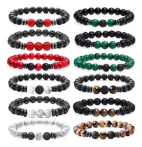 Comprar Pack De 3 Pulseras De Piedra Natural Lava Oníx Ojo De Tigre