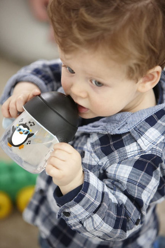 Vaso Pinguino Entrenador Avent 9oz Boquilla Rigida 9m+ Negro