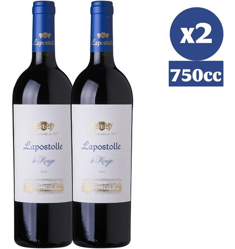 Pack 2x Vino Lapostolle Le Rouge Premium Blend Valle Rapel