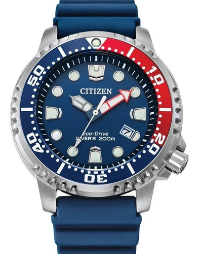 Reloj Citizen Promaster Dive Pepsi Buceo Bn0168-06l Original Color De La Correa Azul Color Del Bisel Azul Color Del Fondo Azul