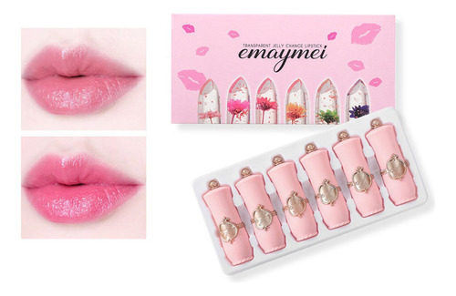 Set De 6 Brillos Labiales Con Lápiz Labial Transparente Que