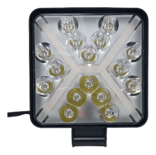 Faro Led Cuadrado 16 Led 48w Blanco Drl Ambar