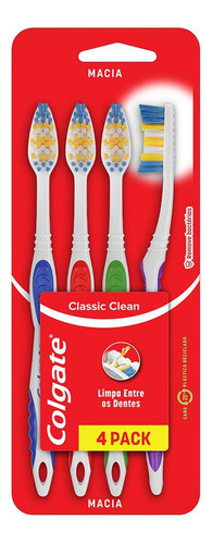 Escova Dental Colgate Classic Clean Com 4 Unidades