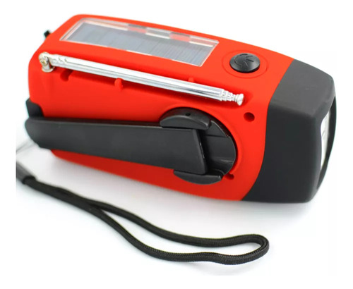 Manivela Portátil De Mão 2000mah Fm Am Wb Noaa Radio Solar R
