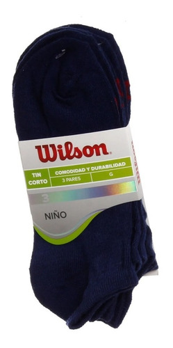 Calcetin Corto Niños Unisex 3 Pares Wilson S,m,l 14 Al 23cm