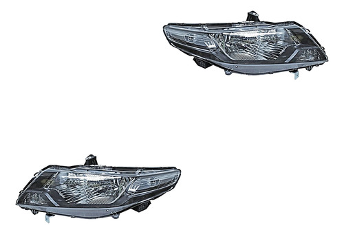 Par Juego Faros Honda City 2010 - 2013 4 Puertas Tyc Zry