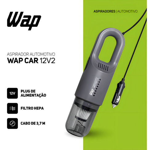 Aspiradora portátil portátil automotriz Wap Car 12v2 de 12 voltios