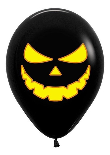 Globo Fashion Halloween Calabaza Luz * 12 Unidades, R-12