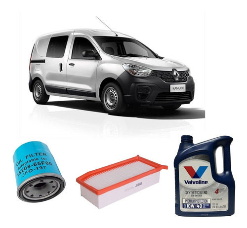 Kit 2 Filtros Renault Kangoo 1.6 Nueva Valvoline 10w40 X4